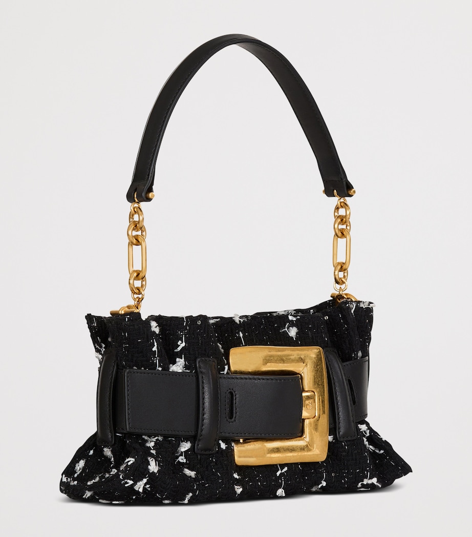 Balmain Mini Tweed Anthem Shoulder Bag Eab Noir/blanc Image 3