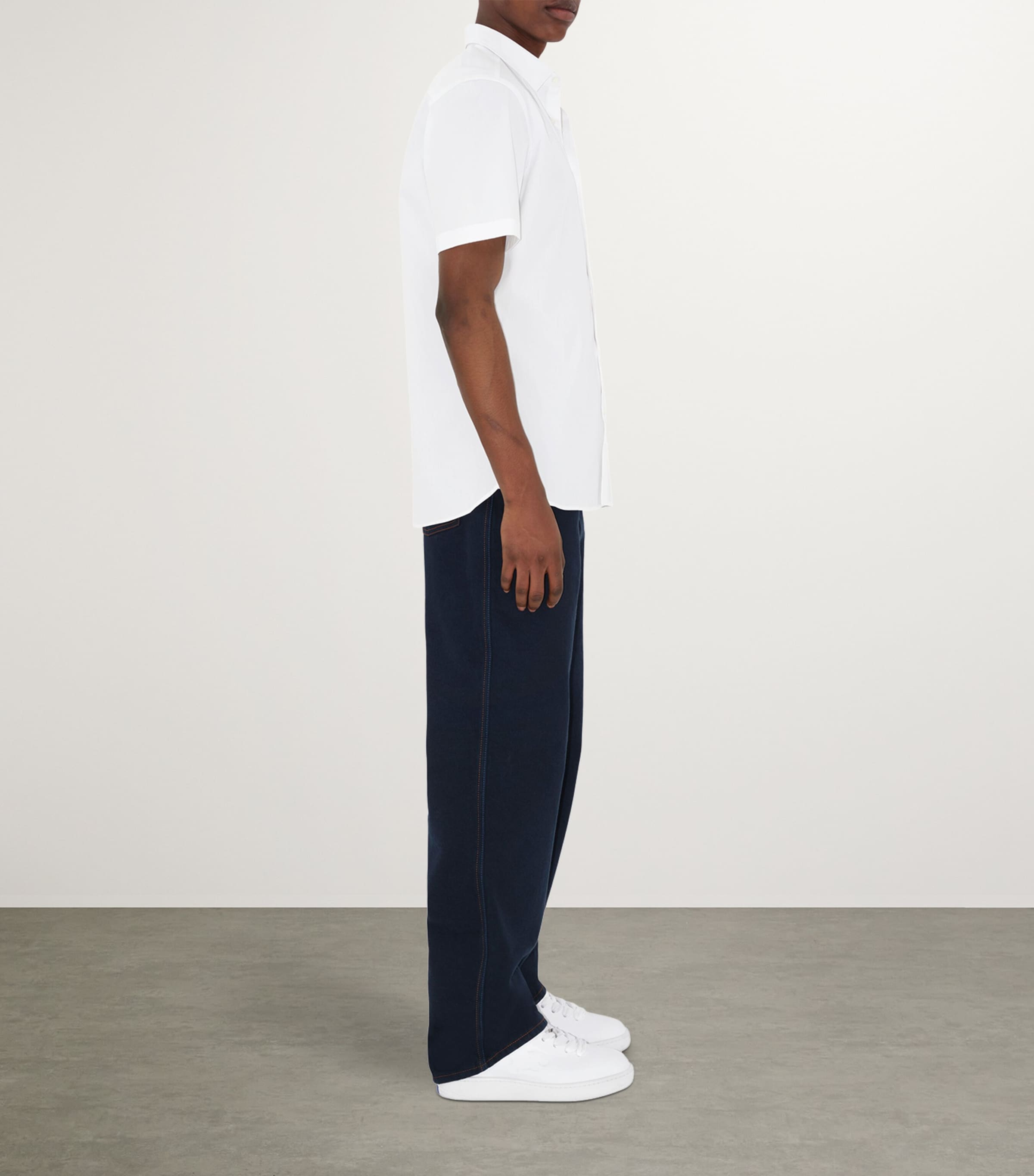 Stretch-Cotton Short-Sleeve Shirt WHITE Image 3