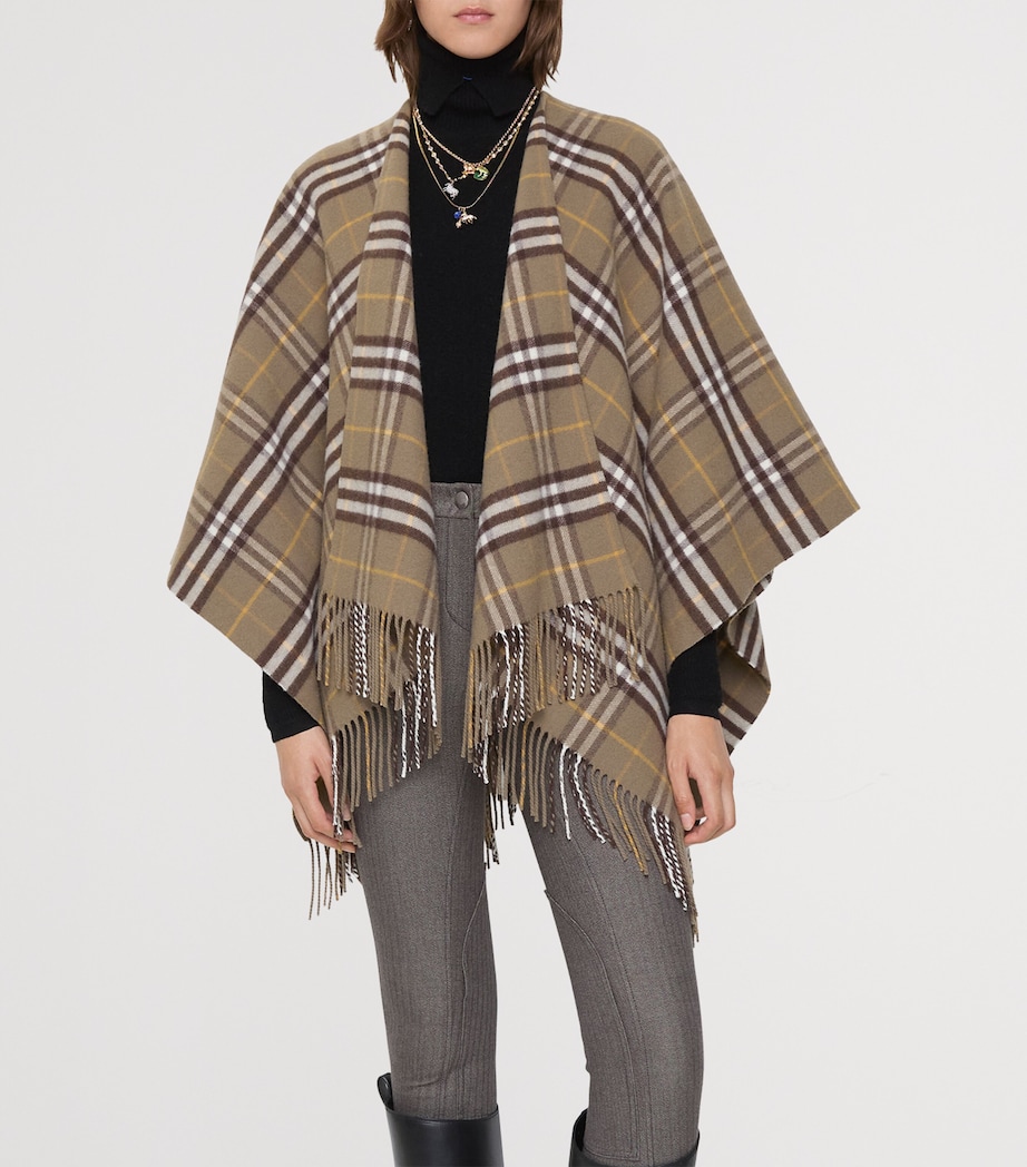 Wool-Cashmere Check Cape VOLE Image 2