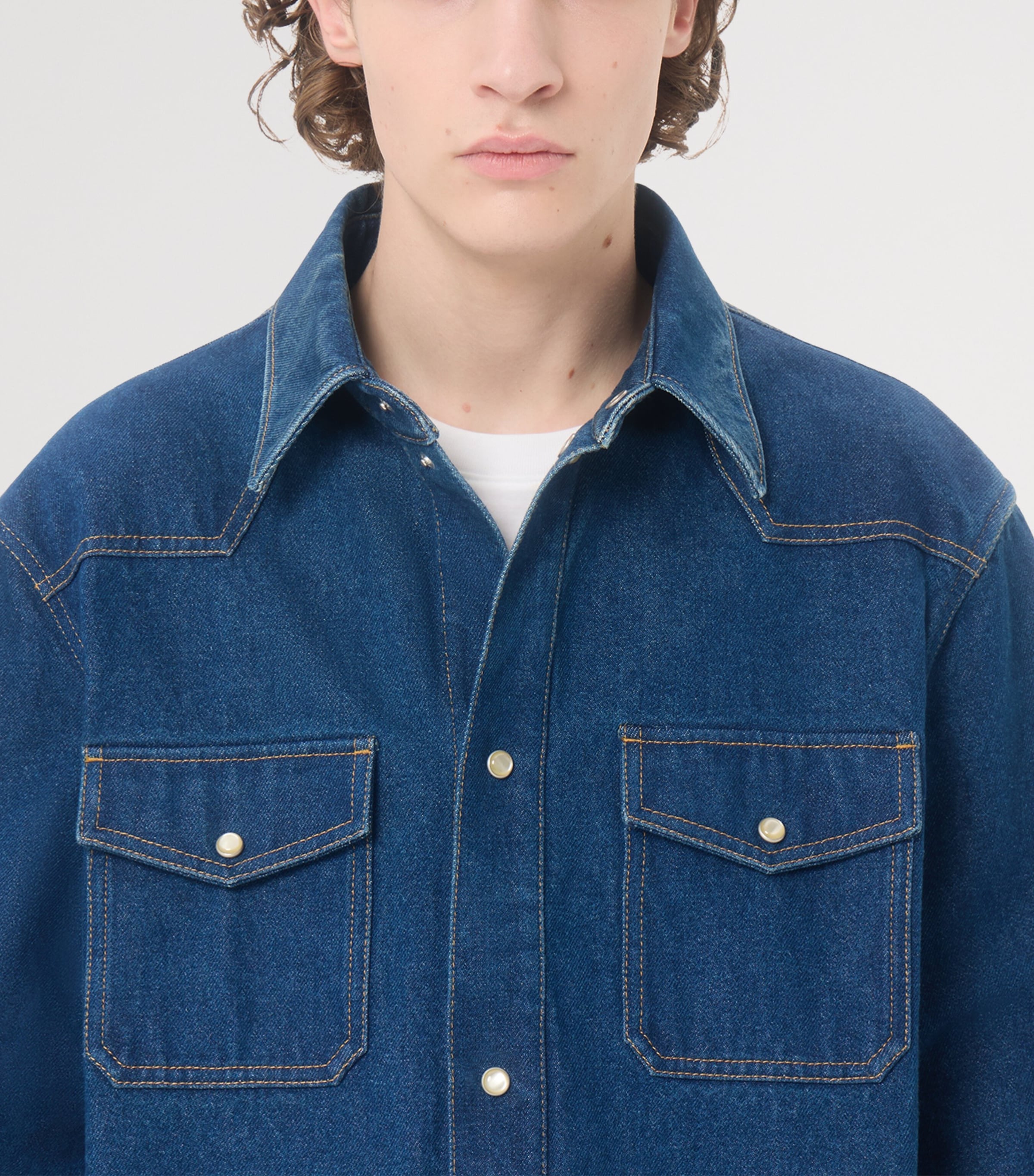 Valentino Mens Cotton Denim Shirt Image 7