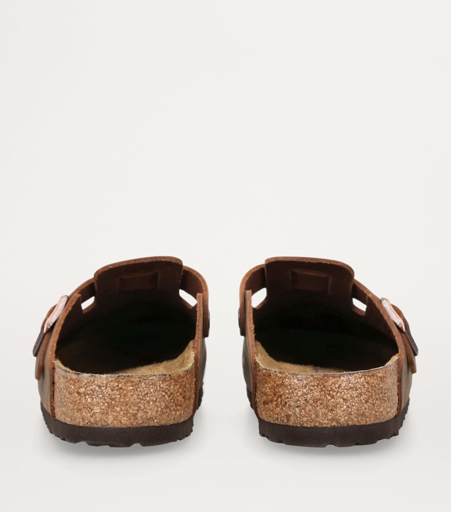 Oiled Leather Boston Clogs BROWN Image 2