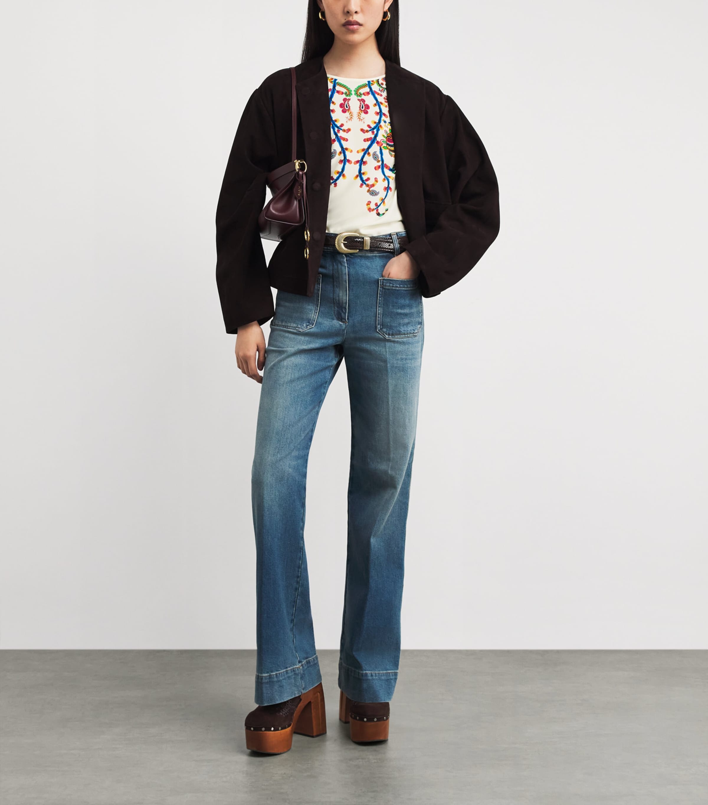 Silk Short-Sleeve Blouse X0800 Image 2