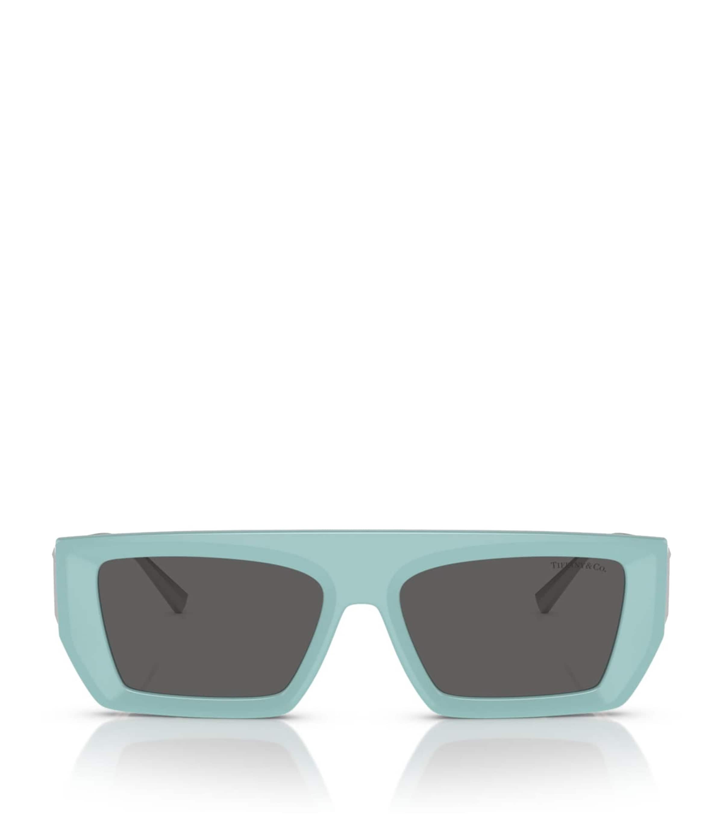 Tiffany & Co Tf4214u Rectangle-frame Metal Sunglasses In Blue