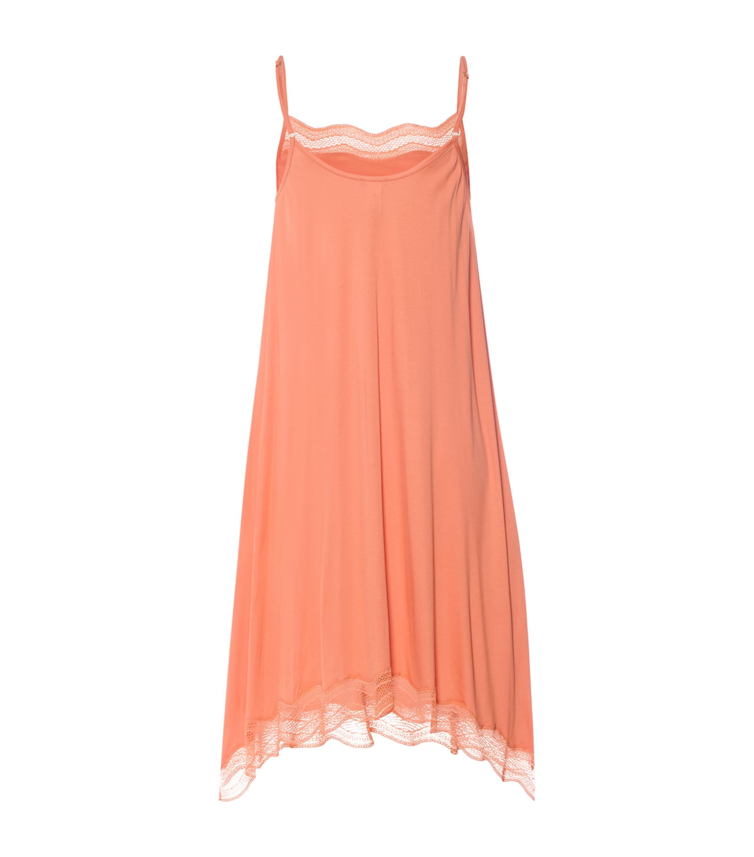 Hanro Womens Cira Sleeveless Nightdress Light Carnelian Image 5