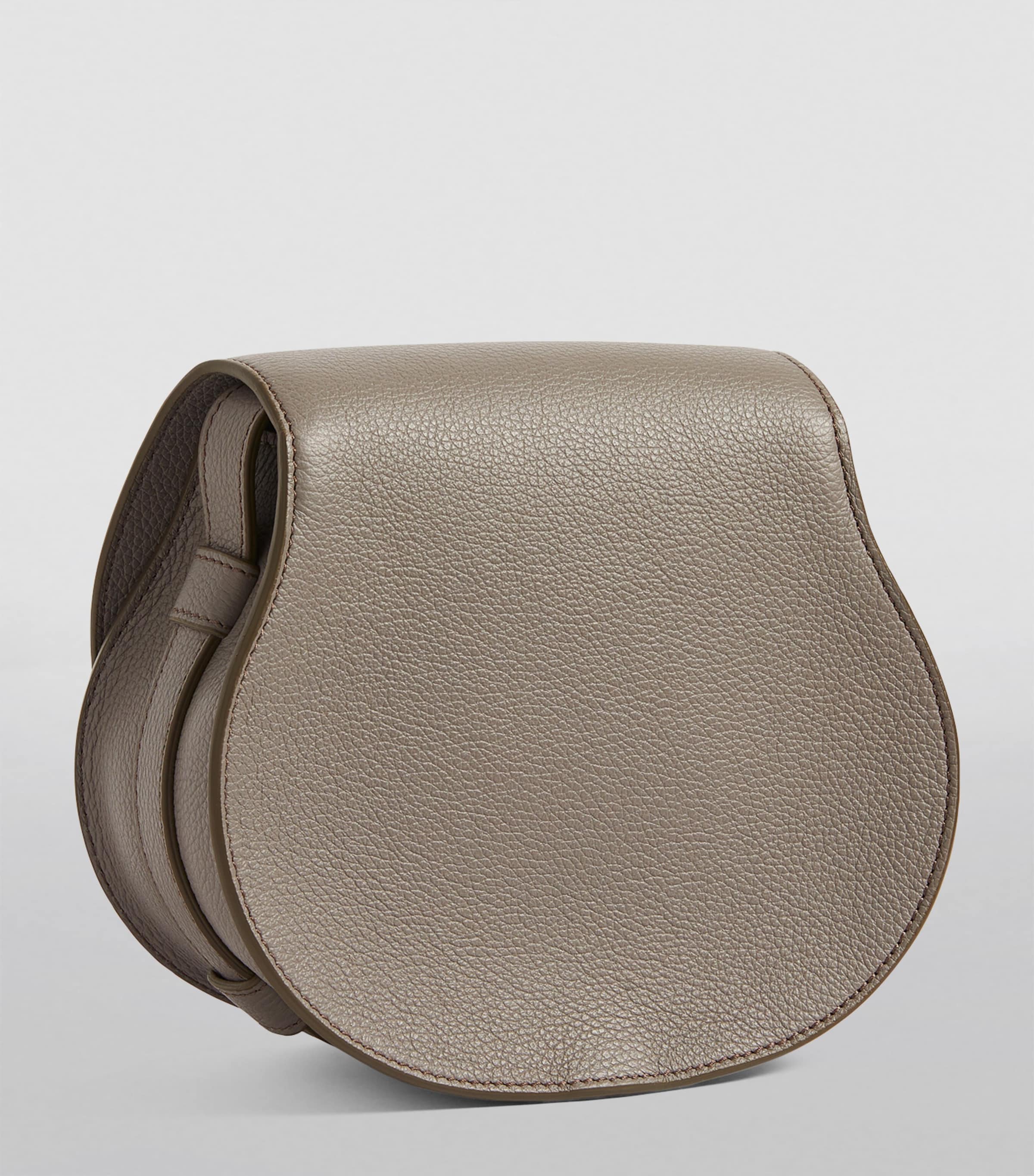 Small Leather Marcie Saddle Bag CASHMERE GREY Image 2