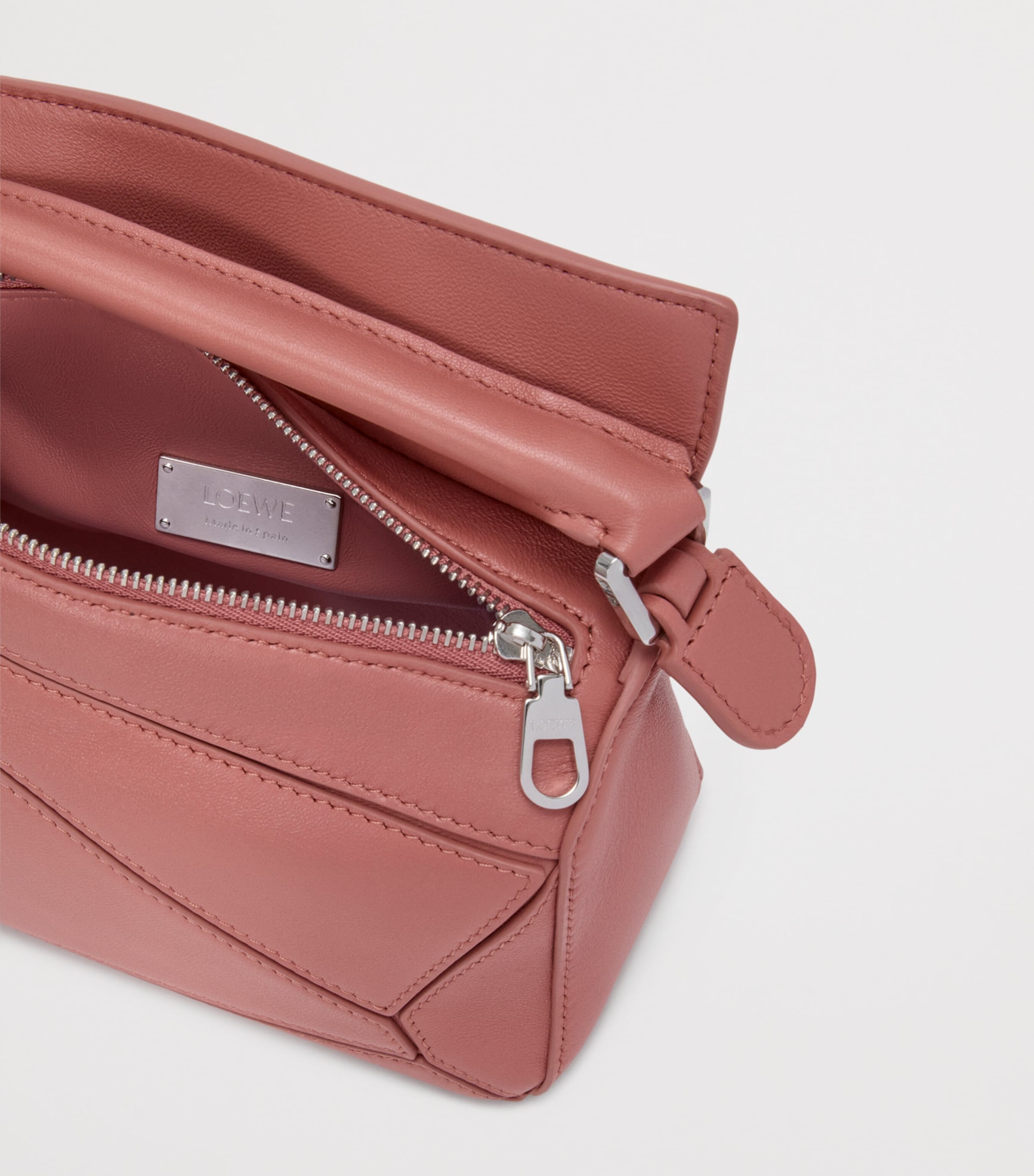 Mini Leather Featherlight Puzzle Top-Handle Bag BLUSH Image 7