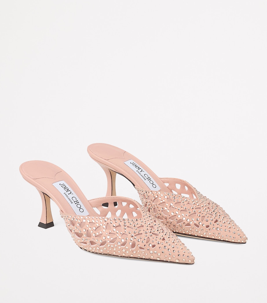 Jimmy Choo Solar 70 Leather Embellished Mules Macaron Image 4