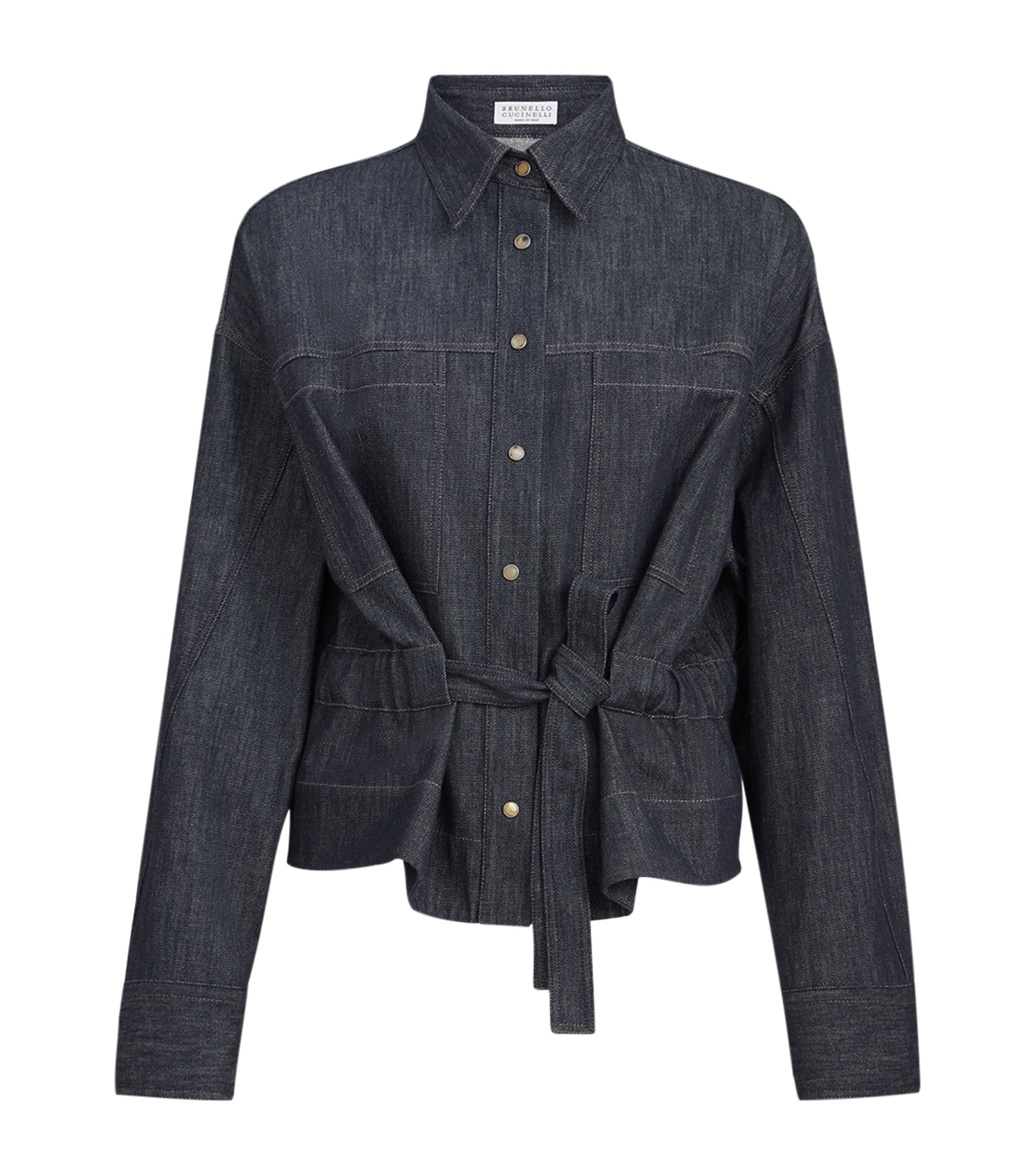 Brunello Cucinelli Womens Self-Tie Denim Shirt Image 1
