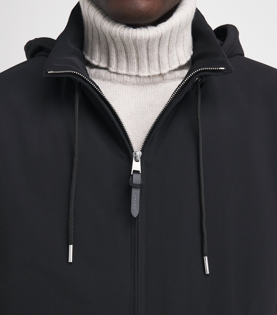 Sandro Paris Mens Padded Hooded Jacket Black Image 3