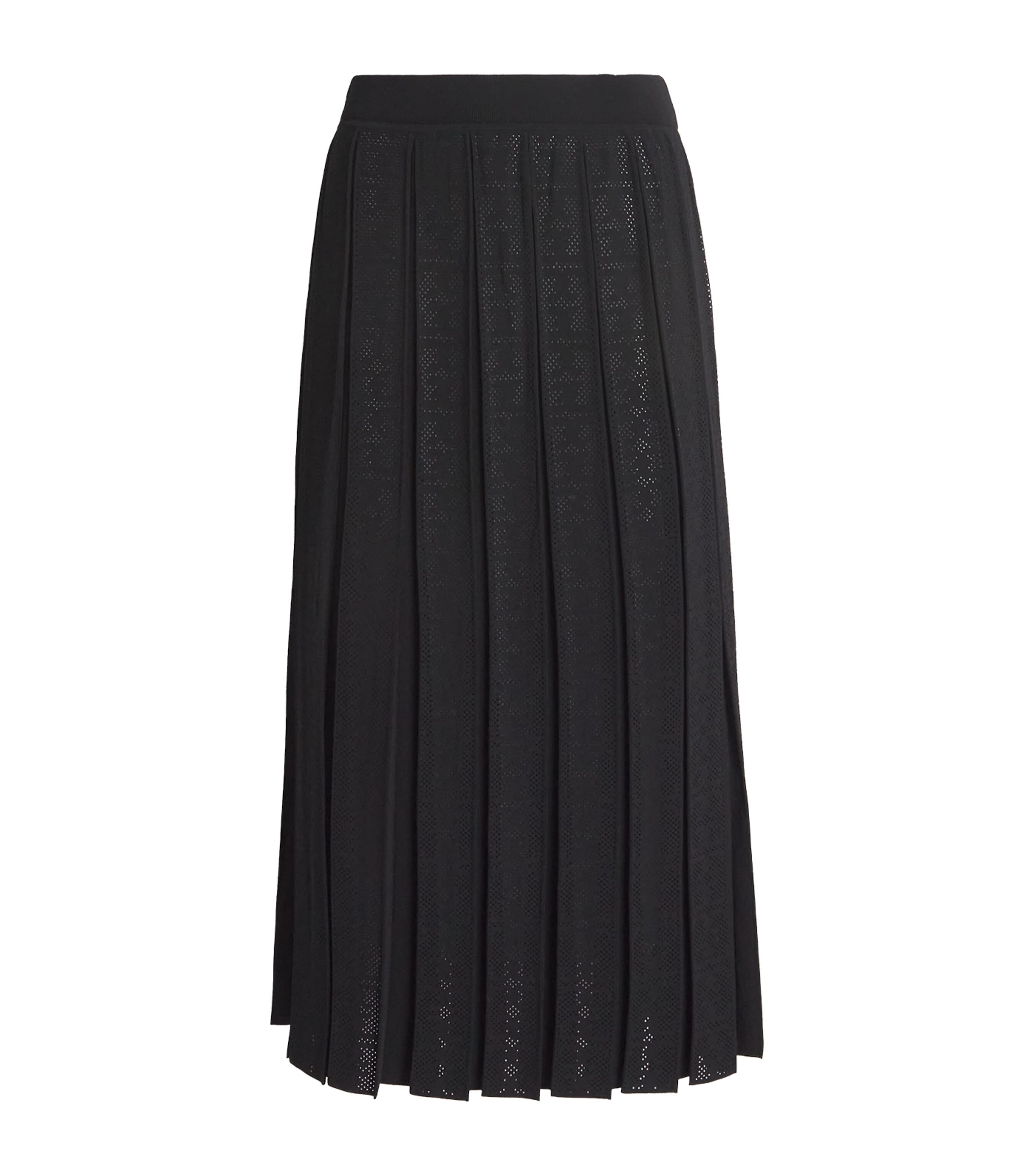 Tory Burch Lace Pleated Midi Skirt In Black