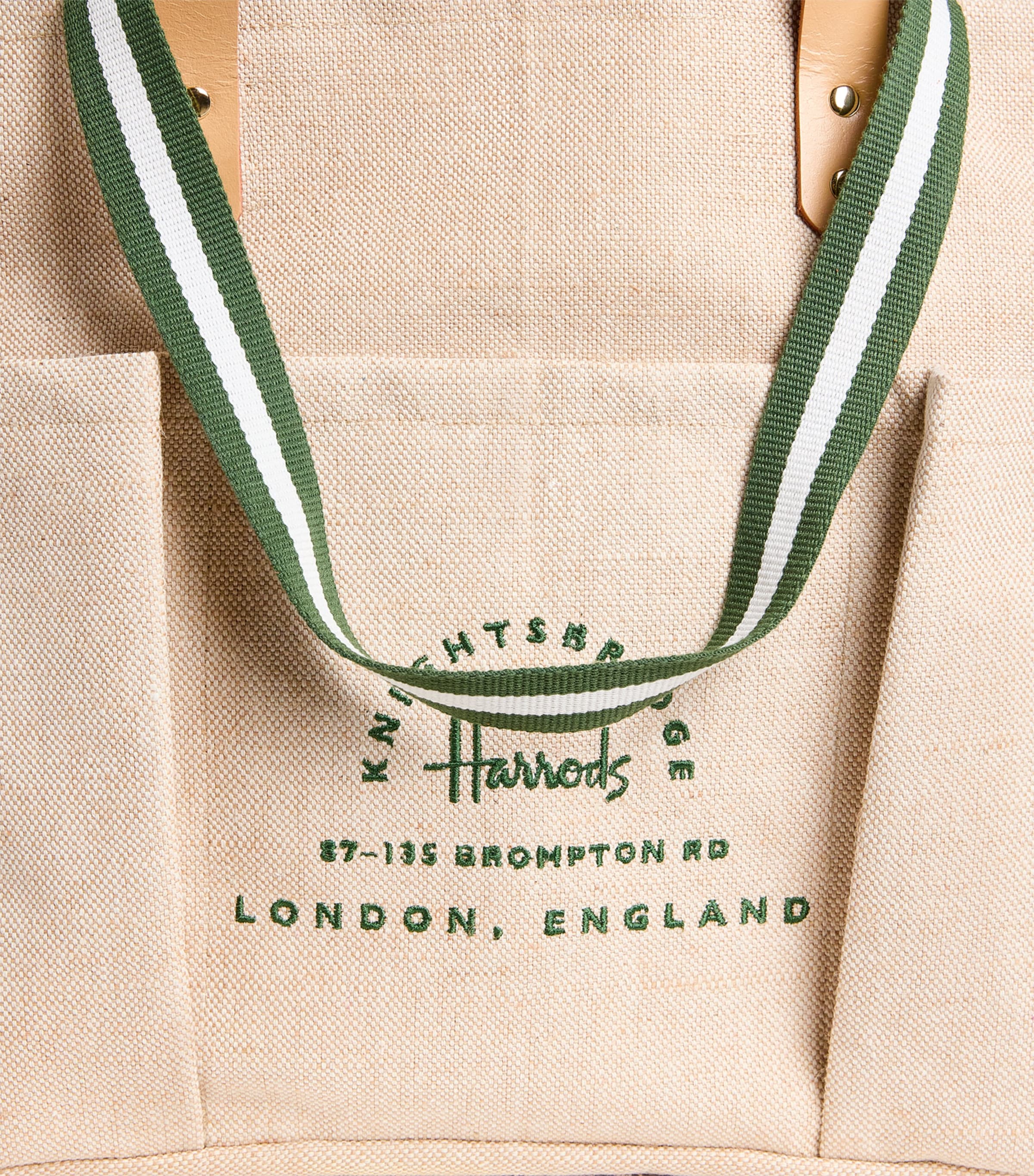Harrods Large Jute Garden Tote Bag Neutral Image 3