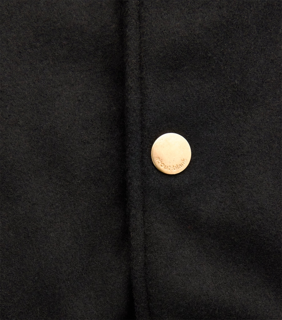 about:blank Mens Leather-Wool Letterman Jacket Black Image 6