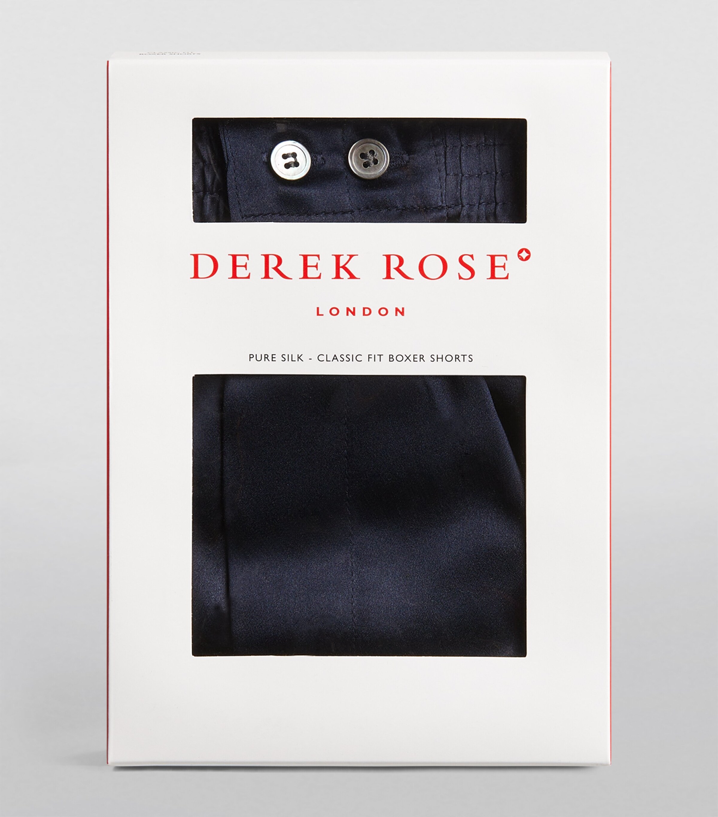 Derek Rose Mens Silk Boxer Shorts Navy Image 4