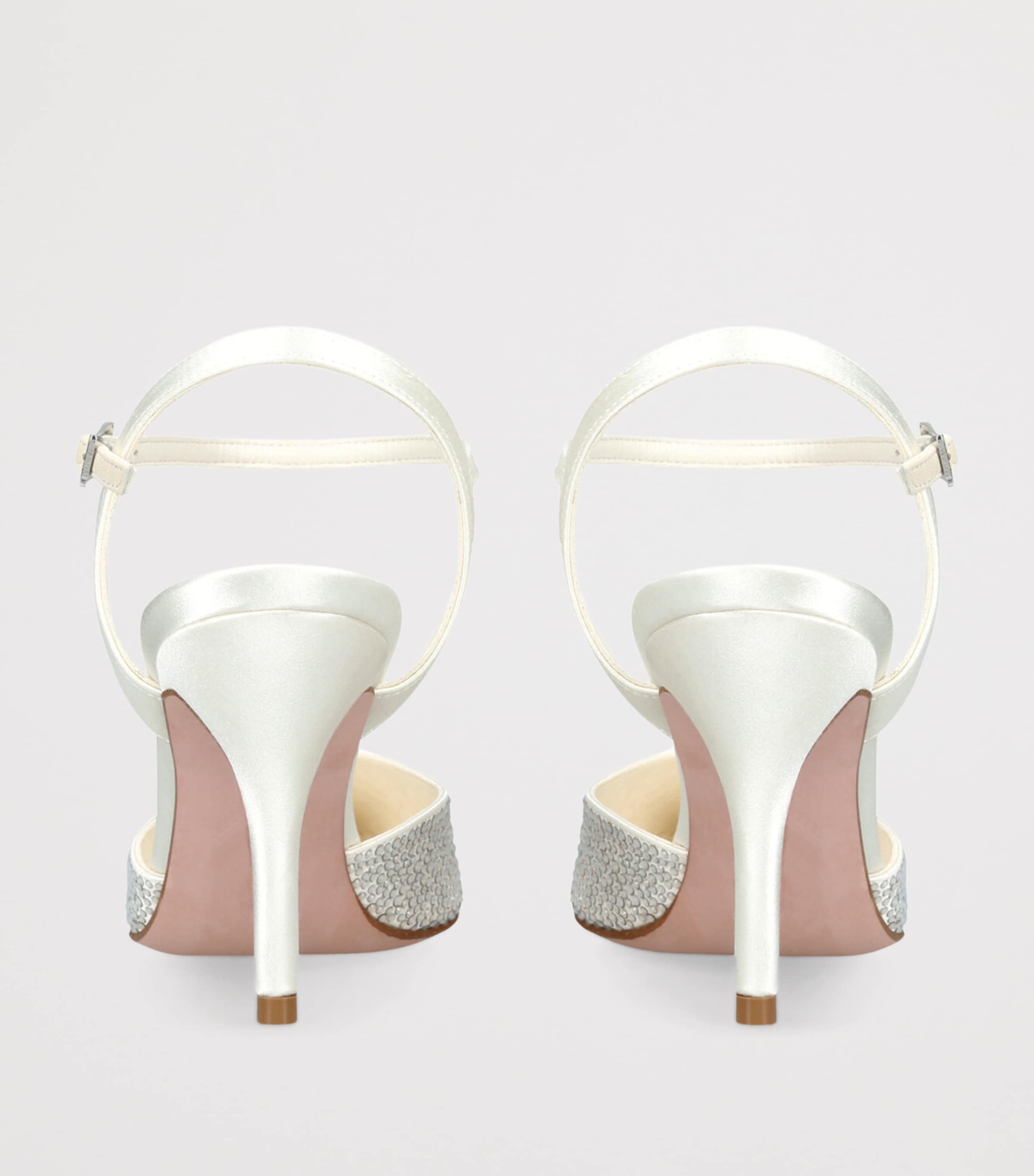 Satin Embellished Karla Pumps 85 CREAM COMB Image 2