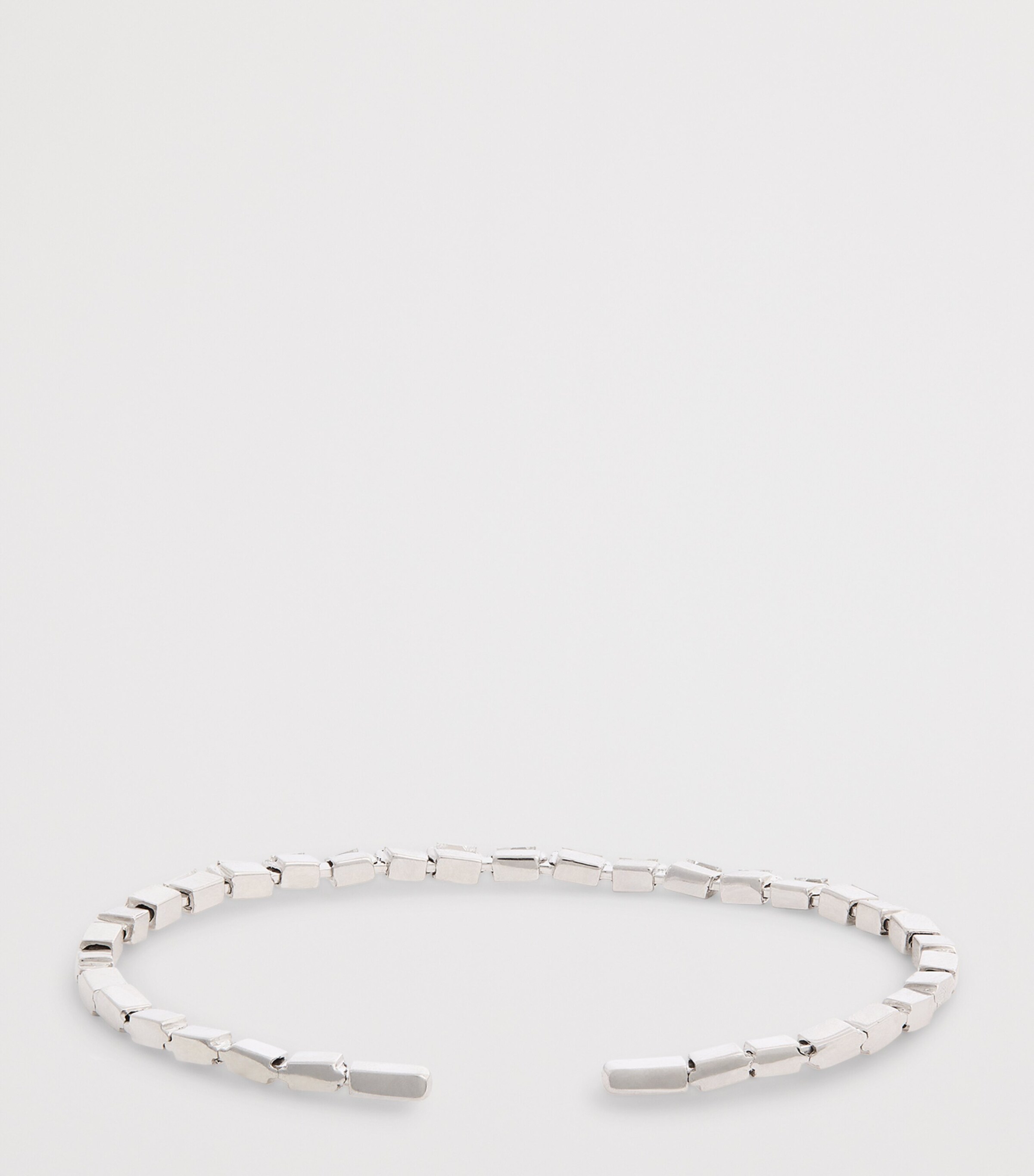 Small White Gold and Diamond Thin Bold Bangle 18K WG/WD Image 3