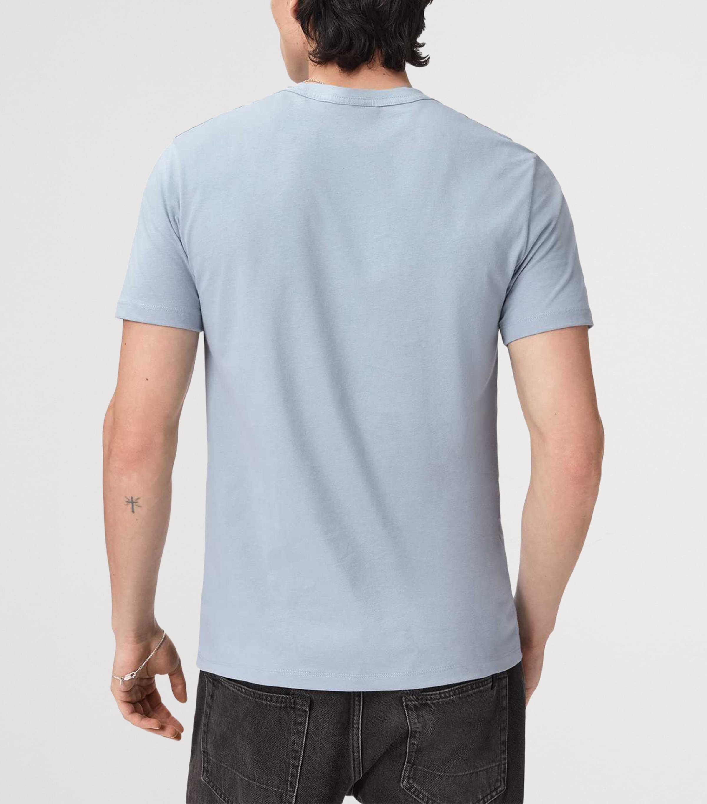 AllSaints Mens Organic Cotton Brace T-Shirt Misty Blue Image 4