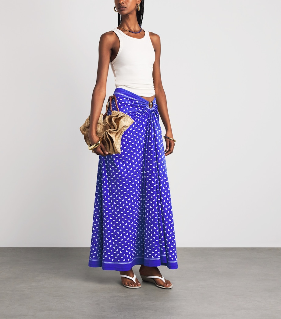 Christopher Esber Womens Bandana Orbit Maxi Skirt Indigo Bandana Print Image 2