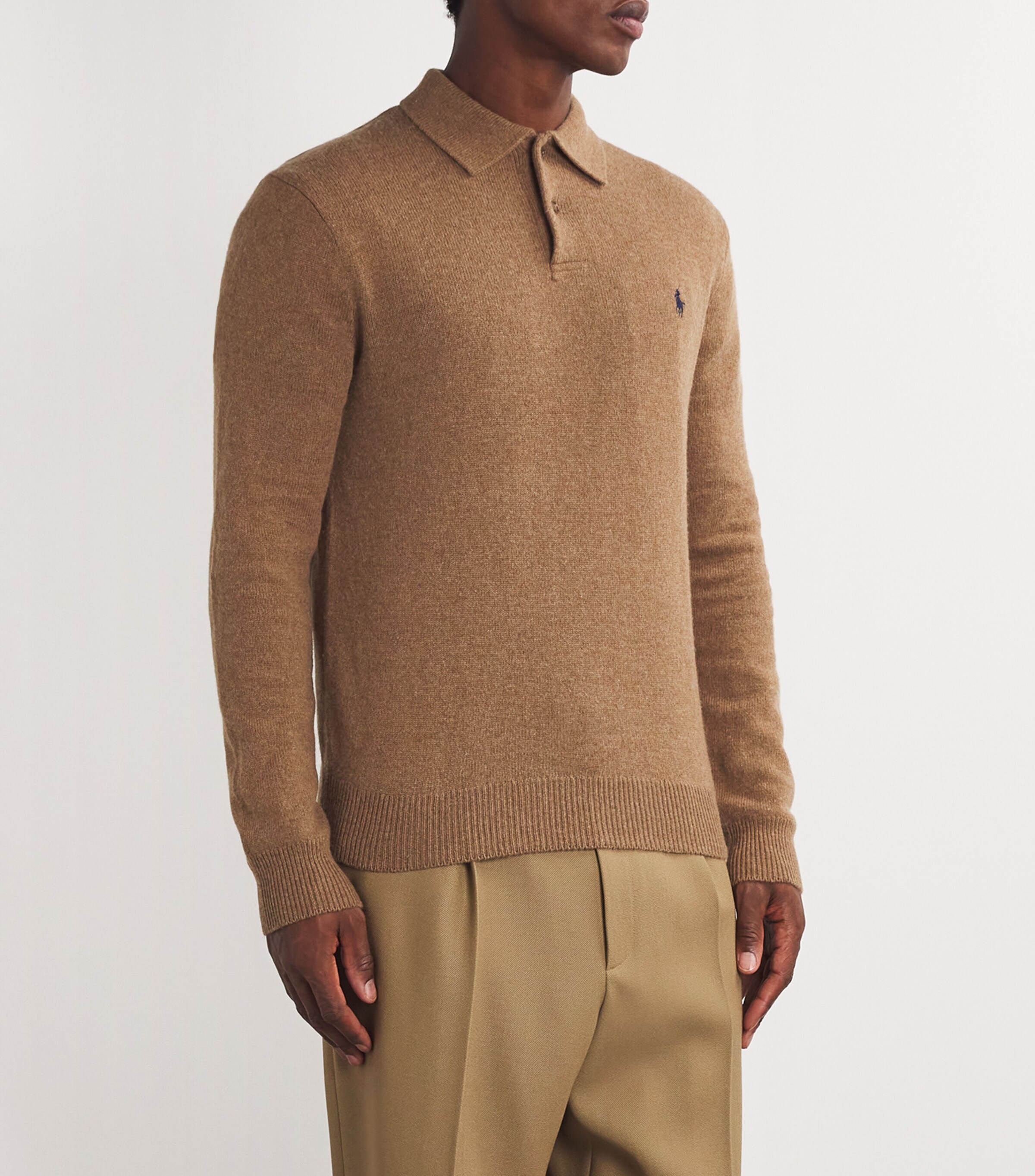 Lace Neck Polo Sweater main image 1