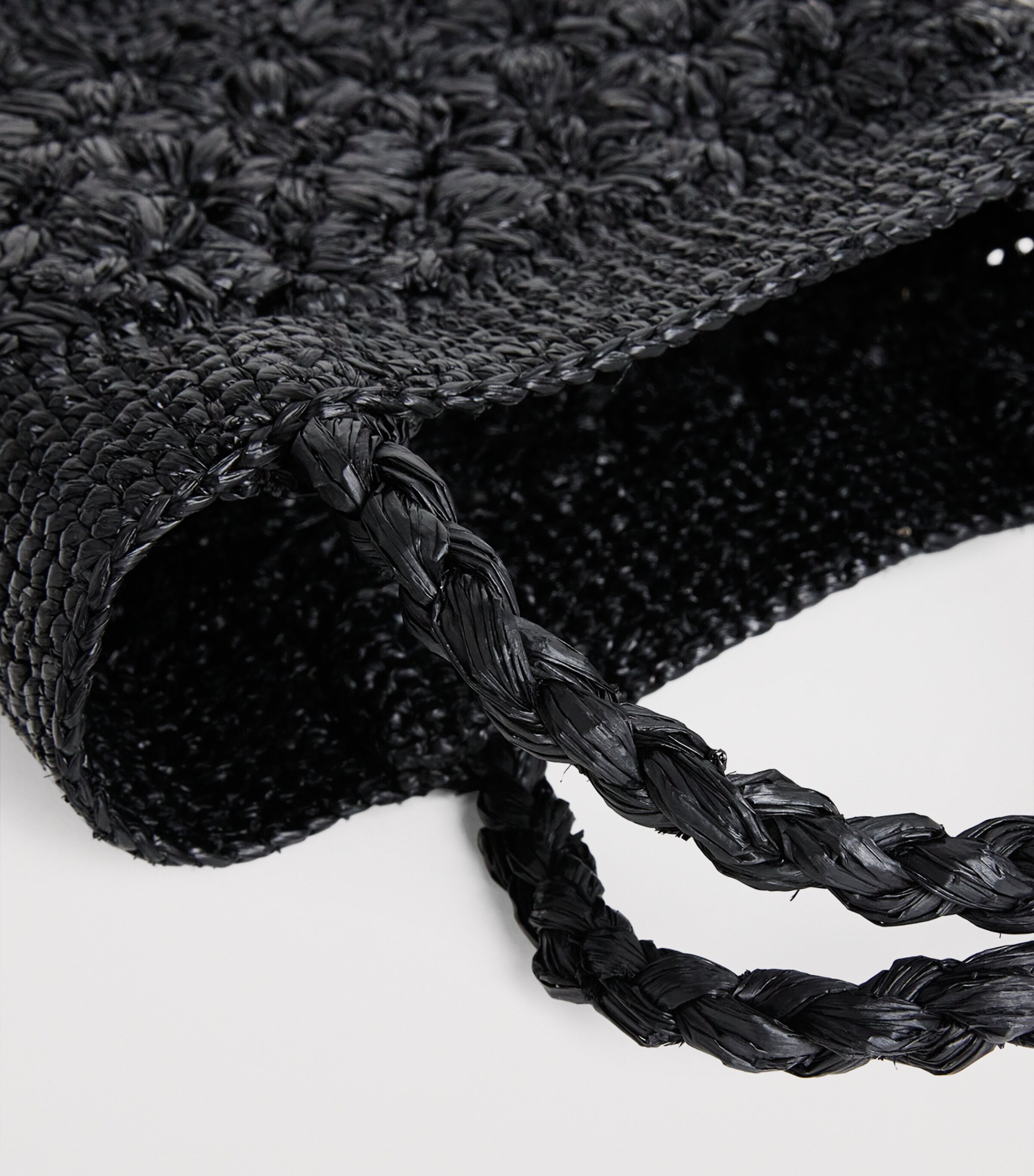 Rixo Raffia Milana Top-Handle Bag Black Image 6