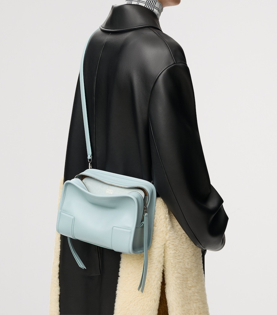 LOEWE Small Leather Amazona 180 Top-Handle Bag Mineral Mist Image 12