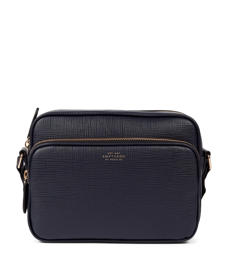 Smythson Leather Panama Cross-Body Bag Navy Image 1