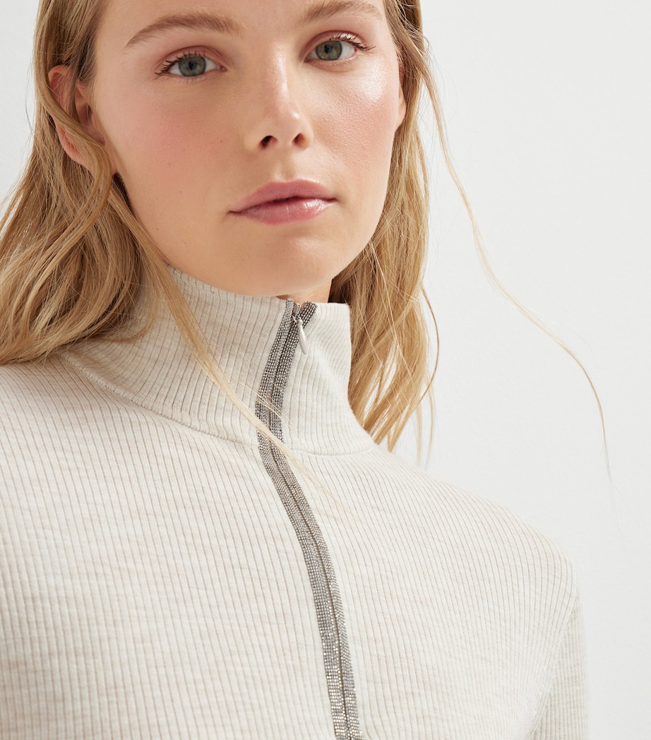 Wool-Cashmere Half-Zip Sweater C9610 Image 6