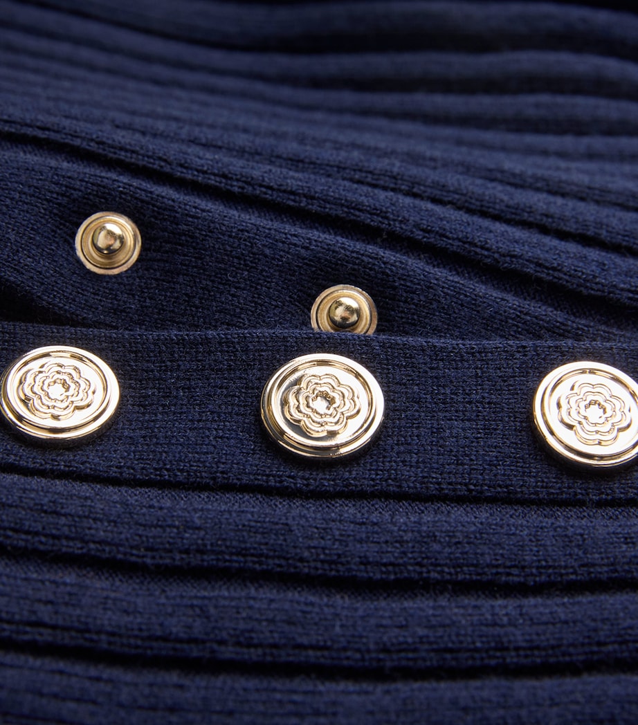 Ribbed Knitted Mini Dress NAVY Image 5