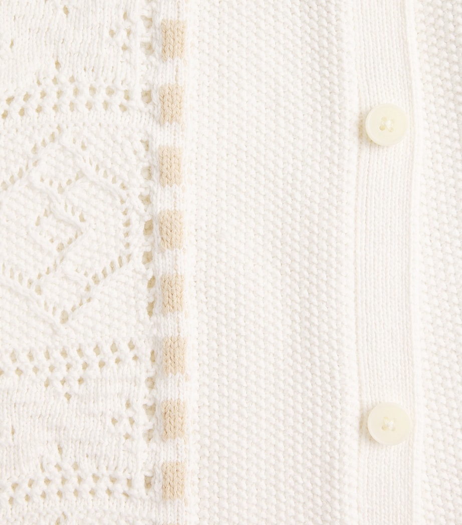 Wax London Mens Cotton Knitted Tellaro Shirt Ecru Image 6