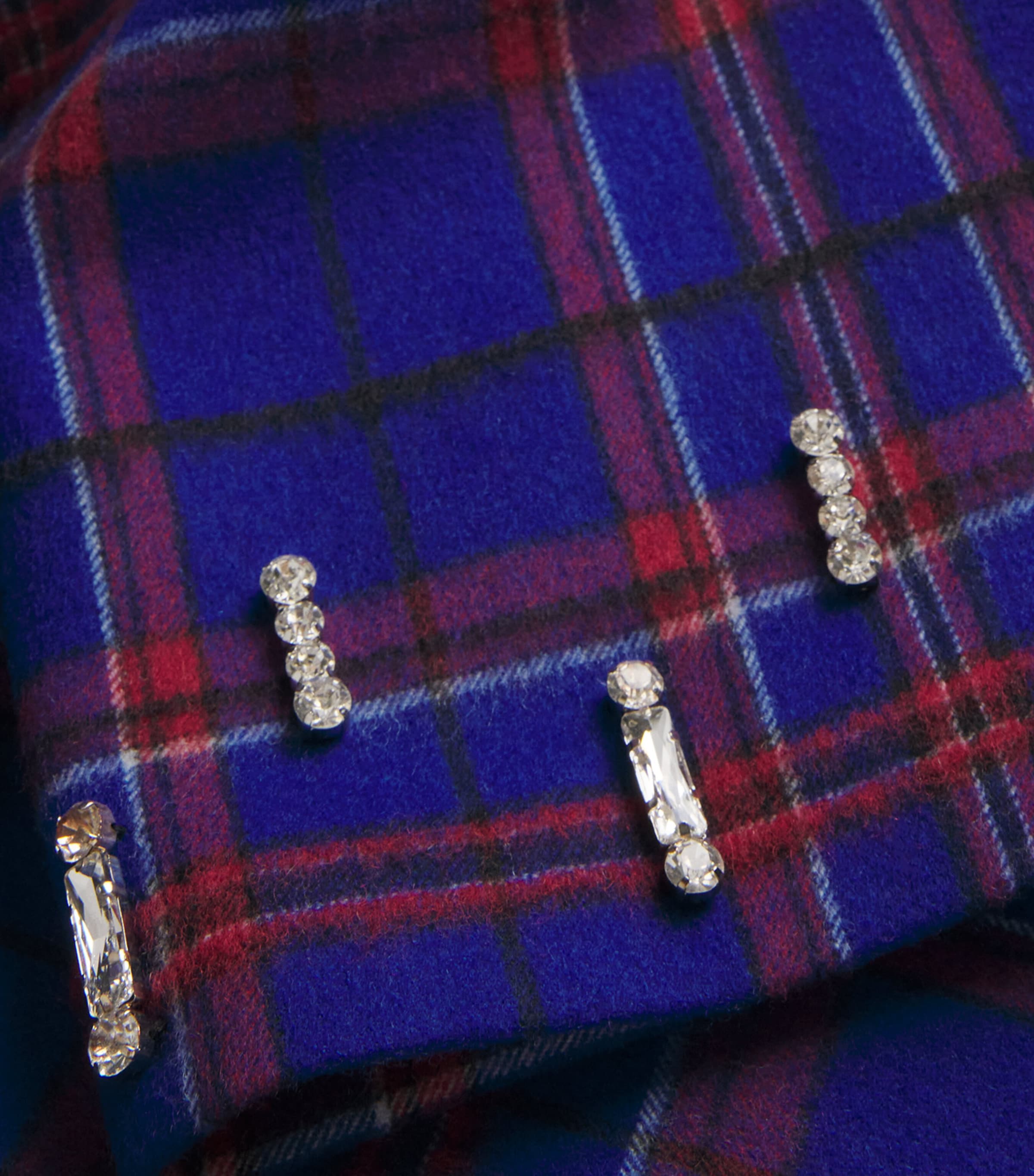 Wool-Blend Check Pea Coat NAVY Image 5