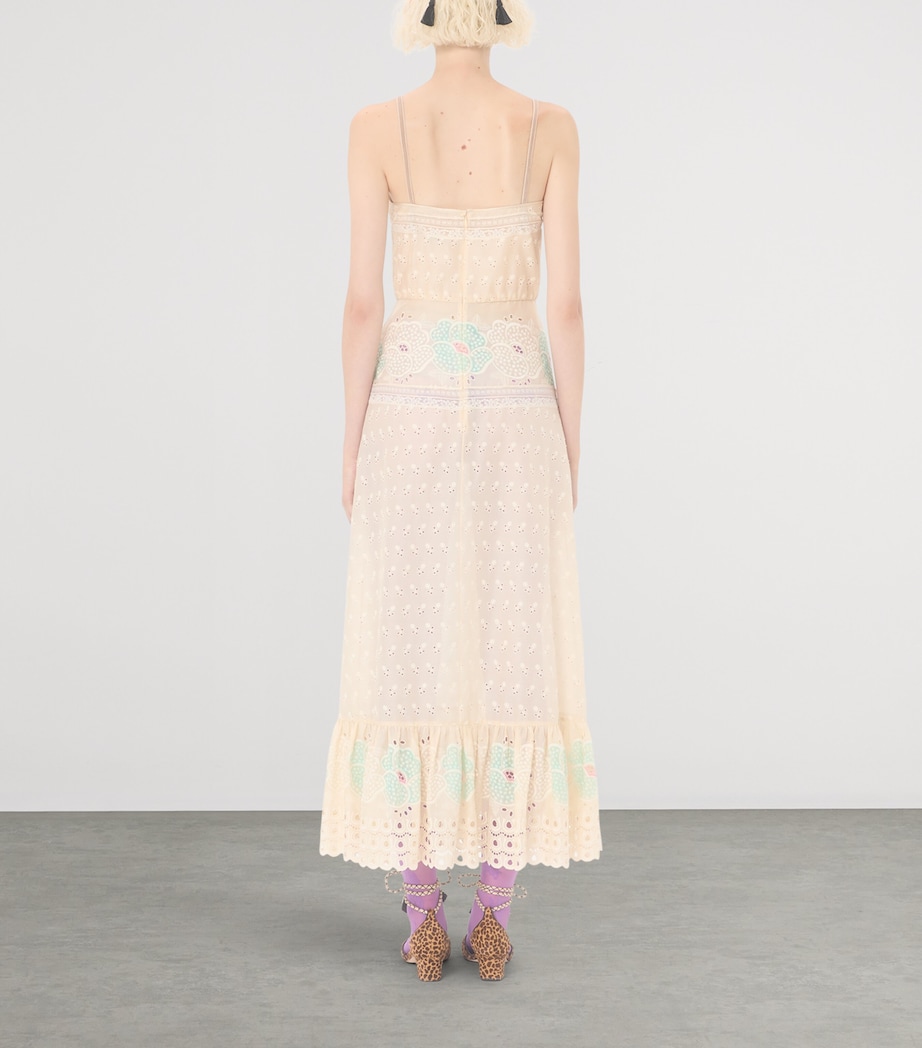 Valentino Womens Cotton Floral Midi Dress Image 4