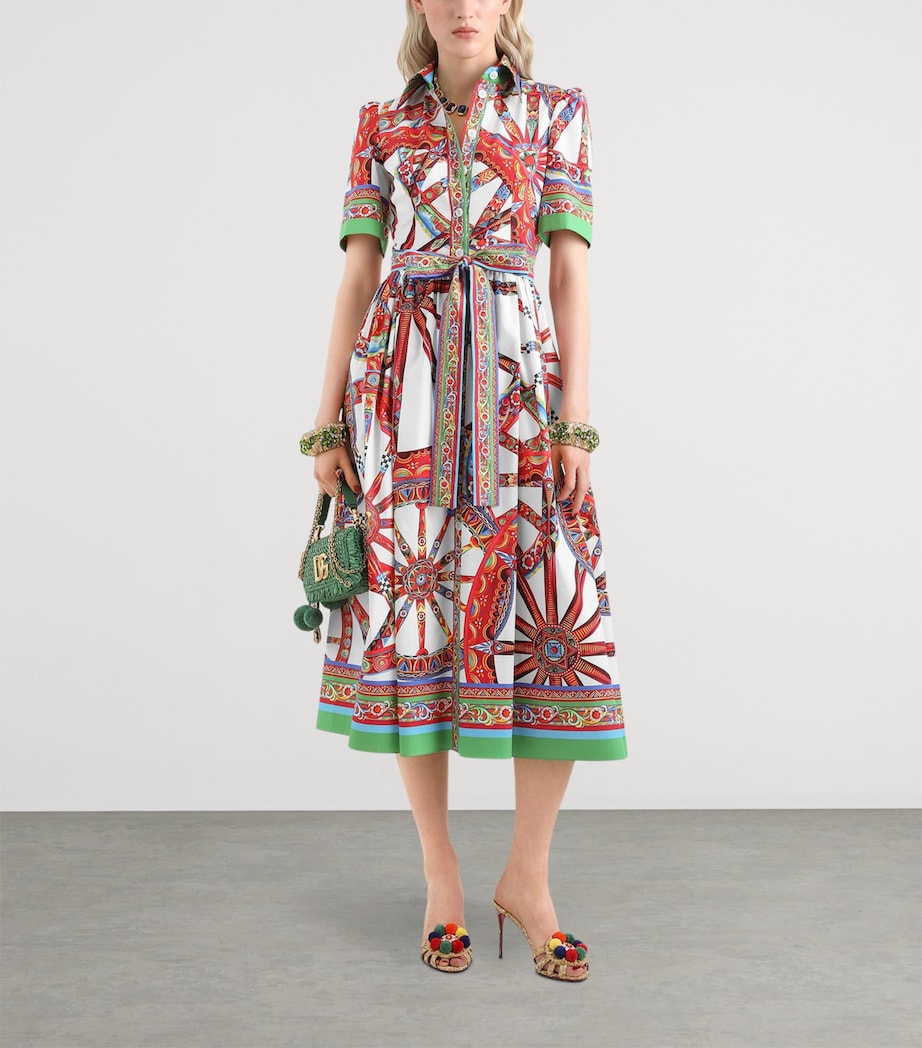 Dolce&Gabbana Womens Silk Carretto Shirt Dress Combined Colou Image 2