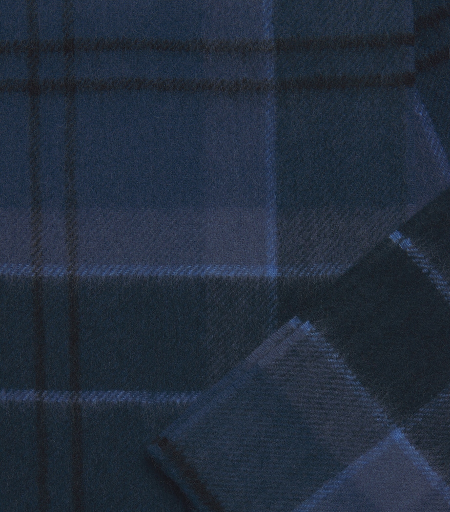 Barbour Wool-Cashmere Mineral Tartan Scarf Midnight Loch Image 4