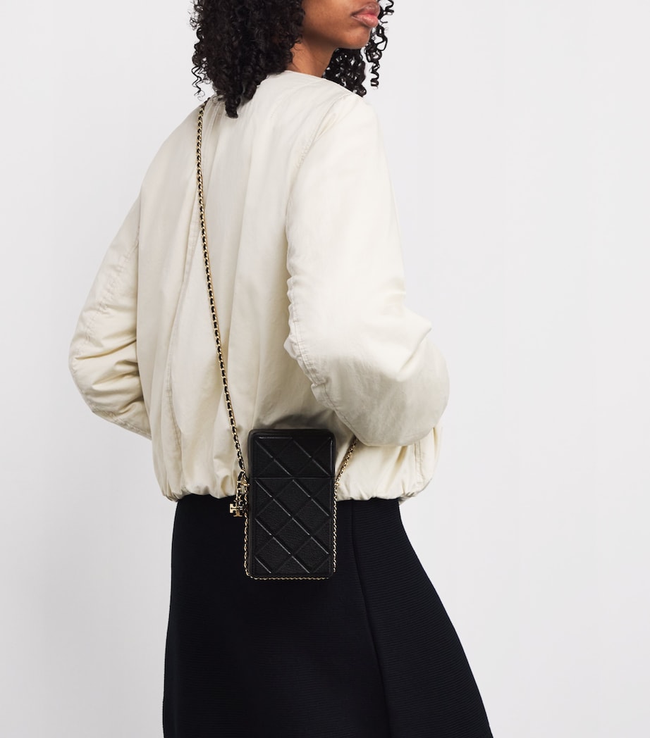 Leather Fleming Phone Cross-Body Bag 001 BLACK Image 2