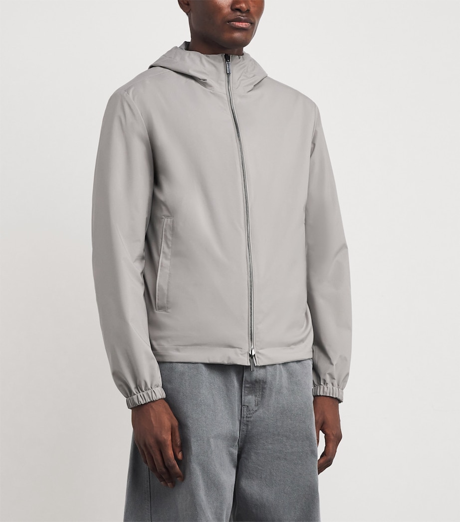 Cotton-Blend Green Storm System Reversible Windbreaker 064 GRIGIO MEDIO Image 6