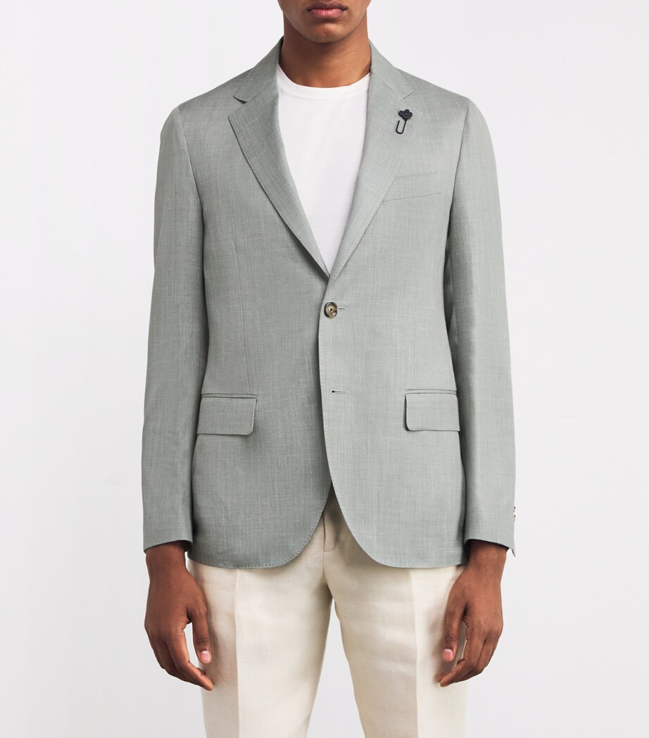 Lardini Mens Wool-Blend Iconic Drop 7 Blazer Image 3