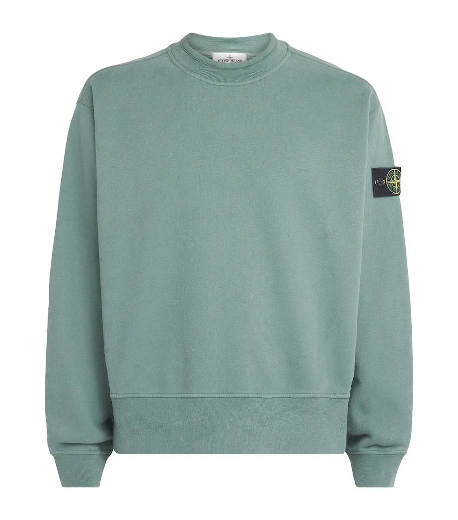 Stone Island Mens Cotton Rib-Knit Compass Sweatshirt Image 1