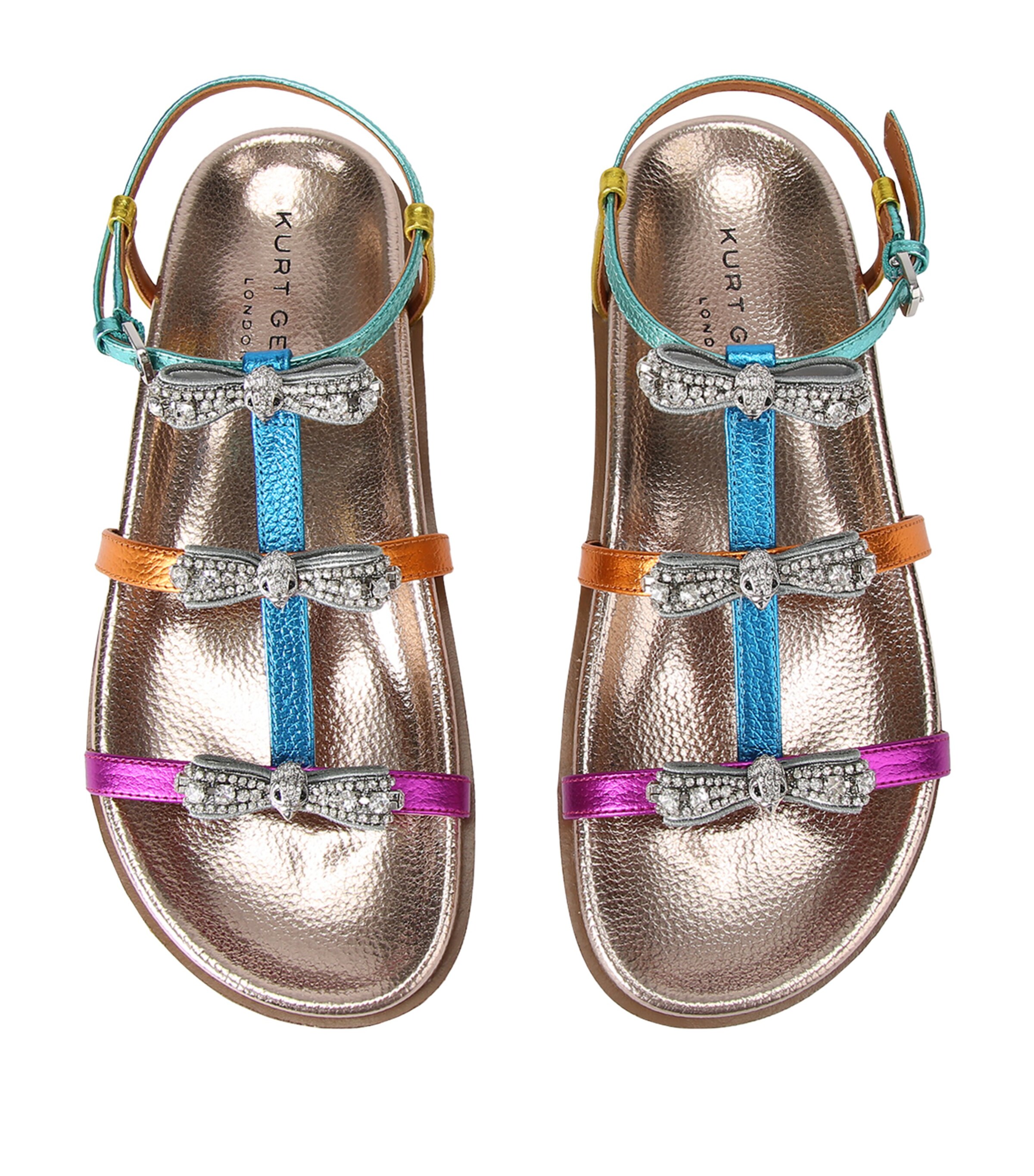 Kurt Geiger London Leather Crystal Bow Pierra Sandals Mult/other Image 4