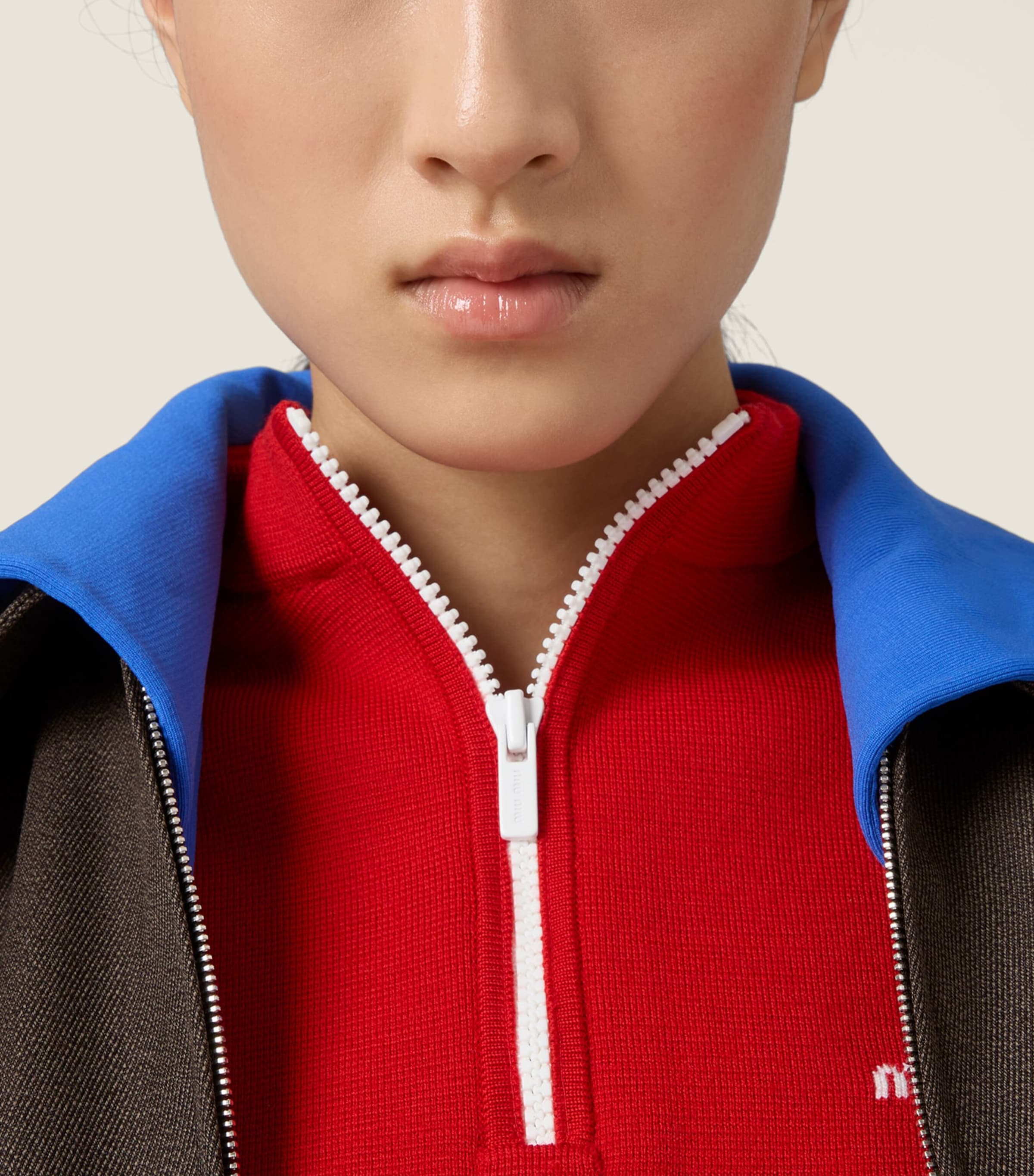 Miu Miu Womens Virgin Wool Half-Zip Sweater Image 4