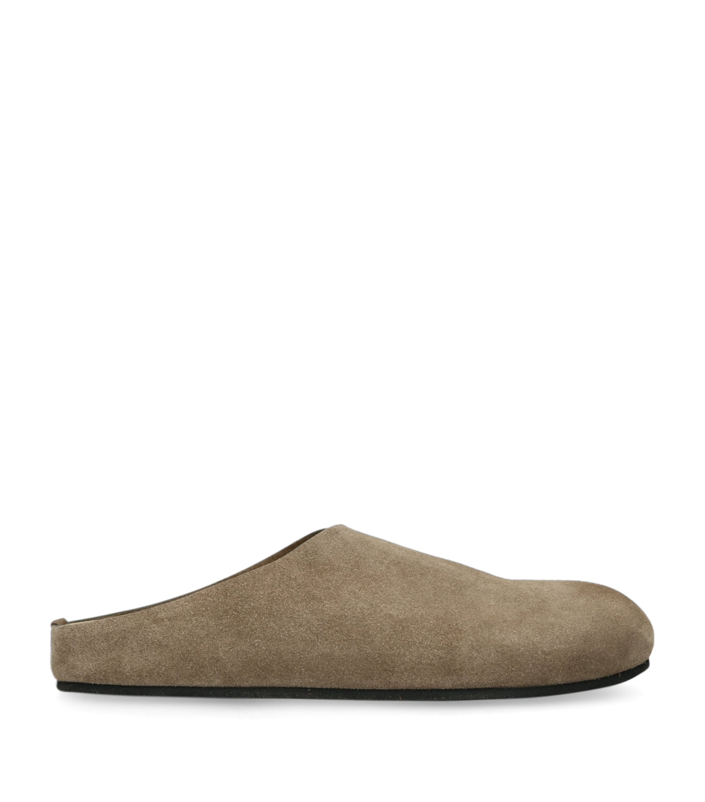 The Row Hugo Leather Slides In Brown