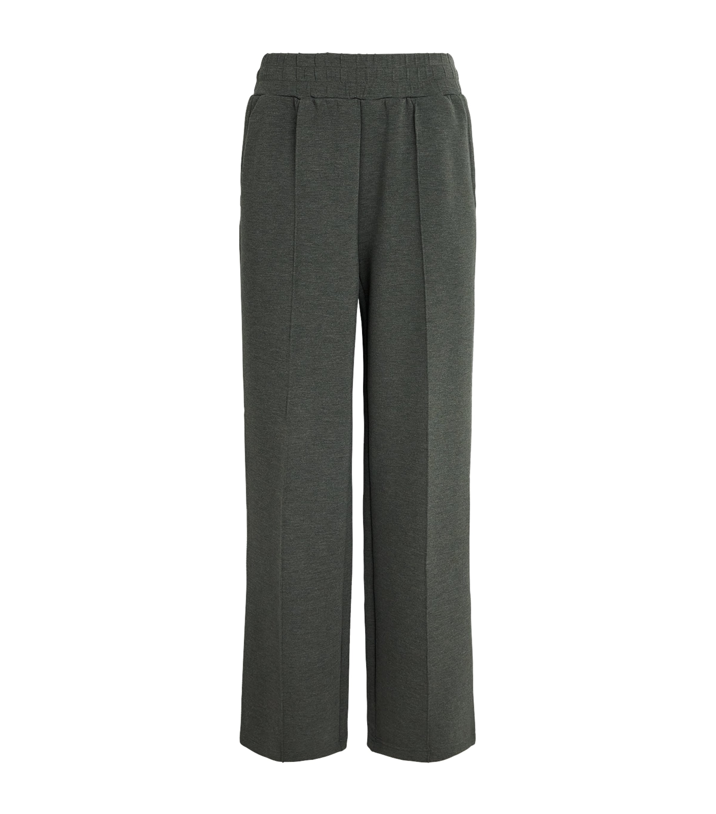 Varley Womens DoubleSoft Wide-Leg Sweatpants Olive Marl Image 1