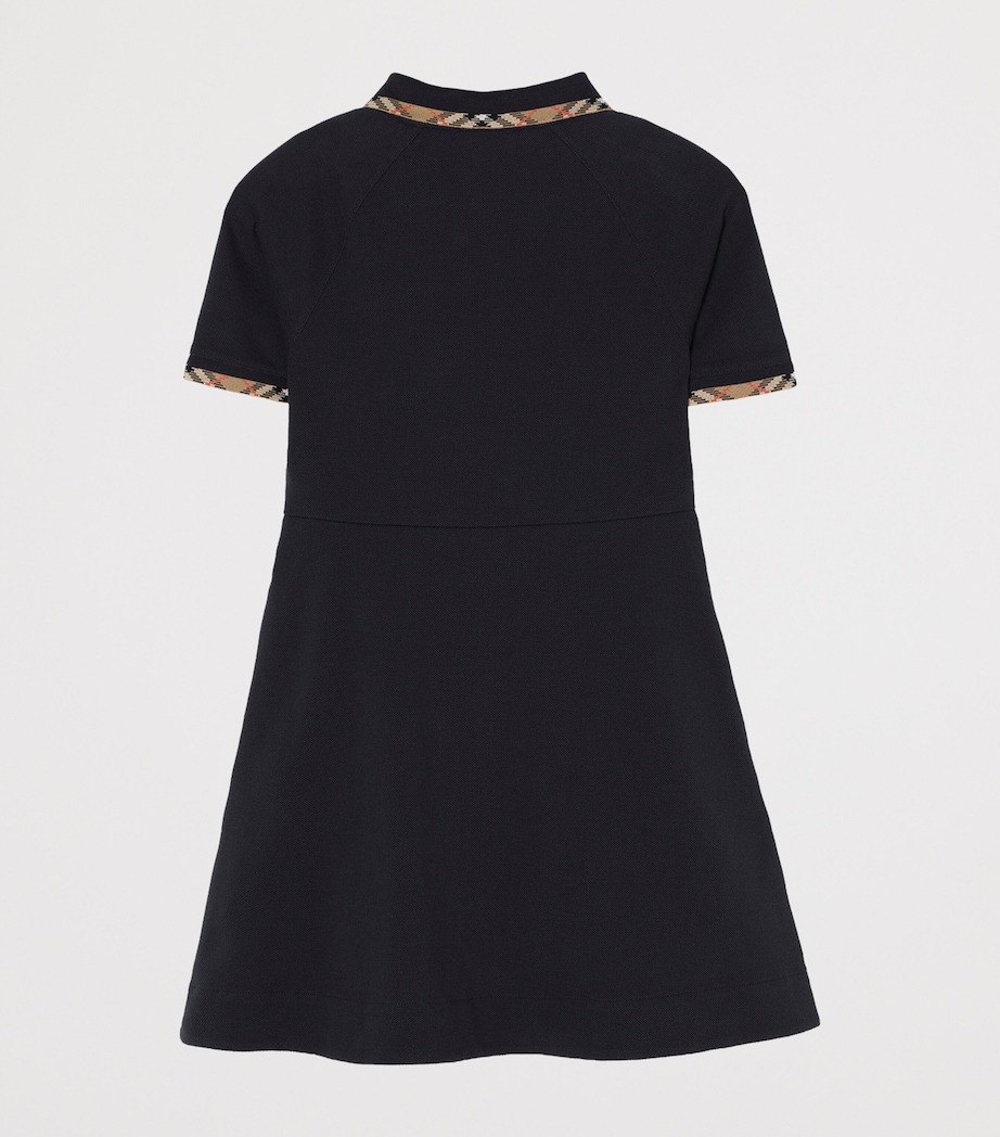 Burberry Kids Cotton Polo Shirt Dress (4-12 Years) Navy Image 2