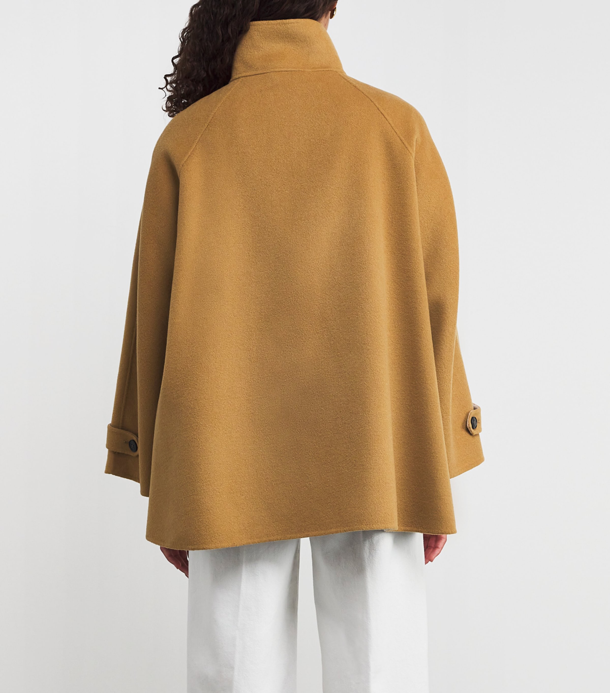 Virgin Wool High-Neck Coat OCHRE Image 4