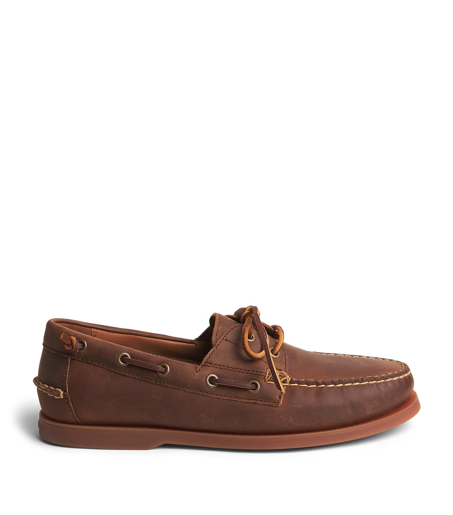 Polo Ralph Lauren Leather Merton Boat Shoes Deep Saddle Image 1