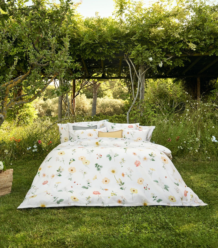 Cotton Sateen Zinnia Flat Sheet (280cm x 290cm) BLANC Image 4