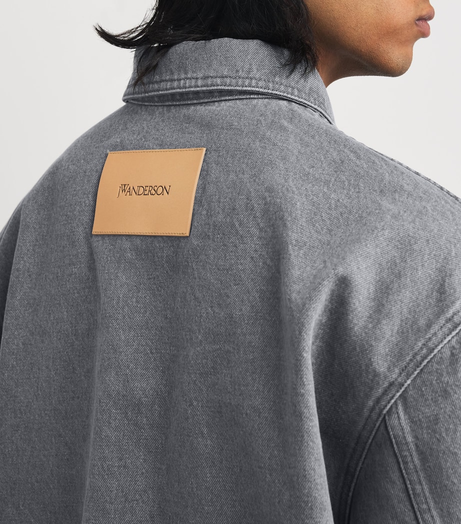 JW Anderson Mens Patch Pocket Rugby Shirt Light Grey Image 6