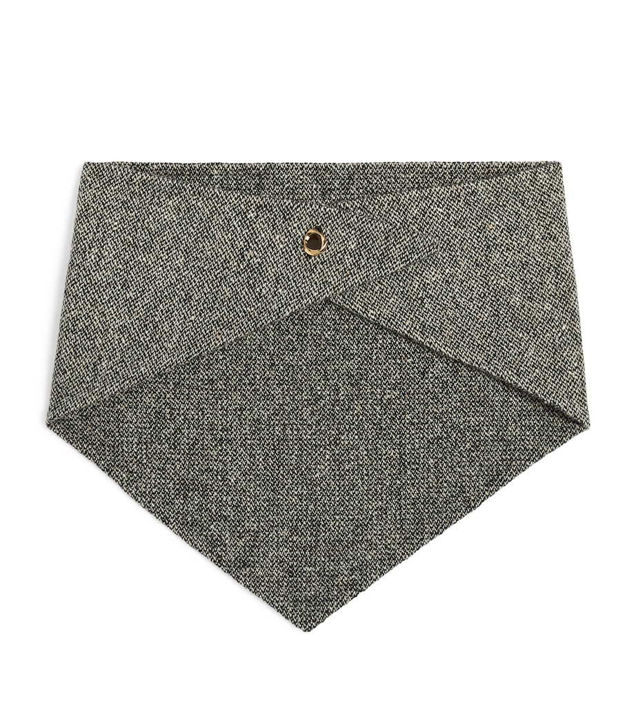 Agnona Wool-Blend Triangle Scarf Black Canvas Image 1