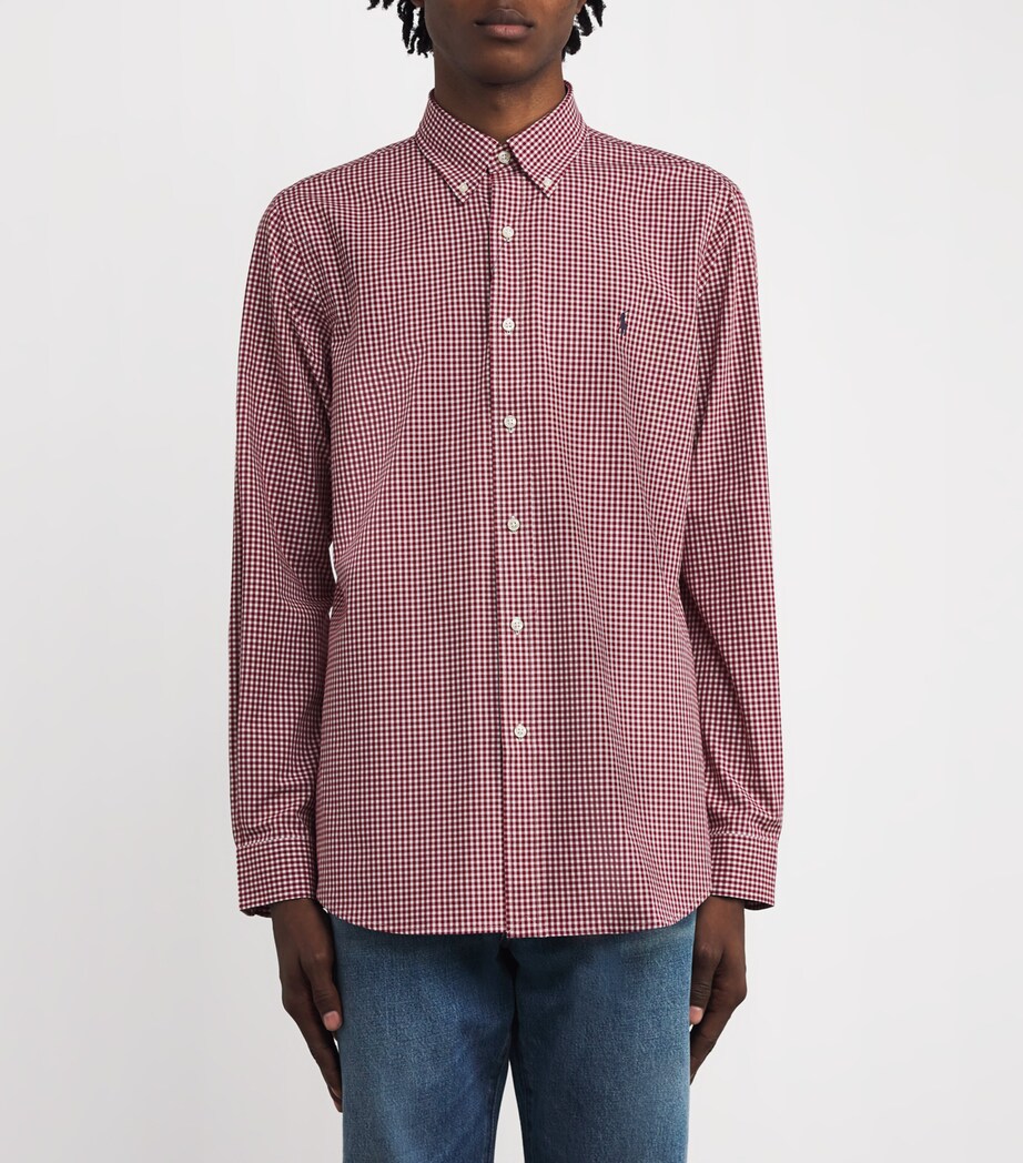 Polo Ralph Lauren Mens Cotton Poplin Custom Fit Shirt Red Image 3
