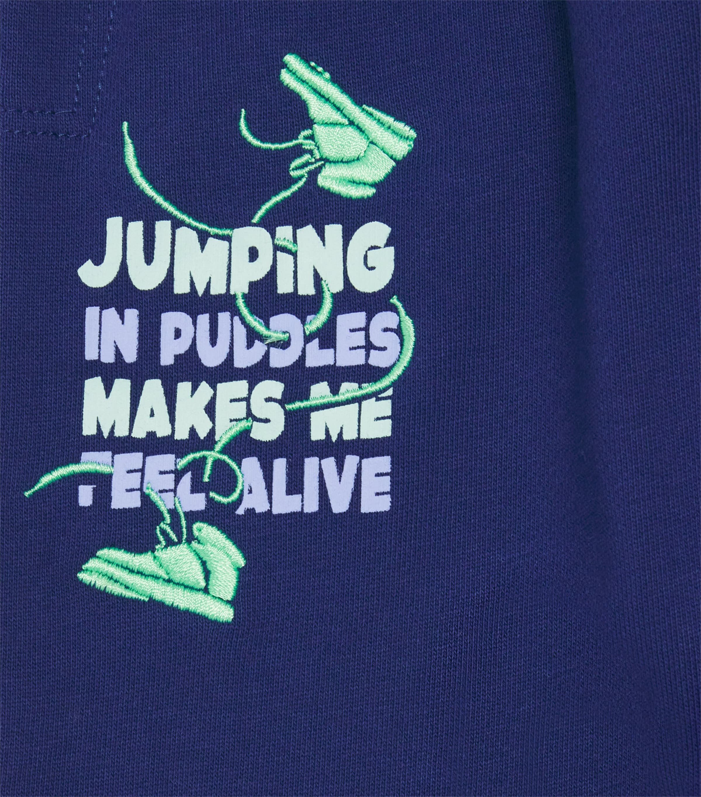 Cotton Embroidered Sweatpants (4-10 Years) 843NAVY Image 4