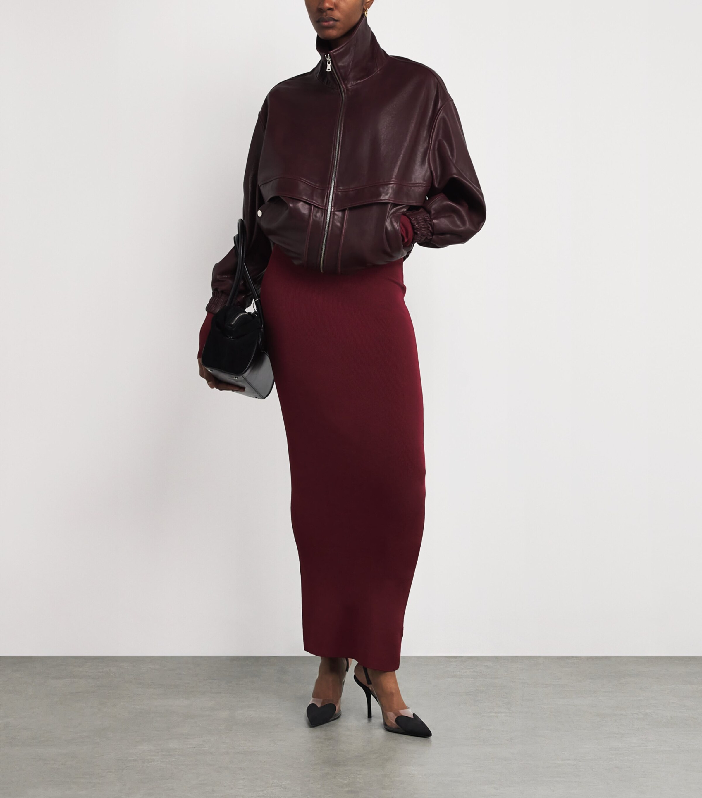 Suede Coeur Slingback Pumps 90 BLACK Image 5