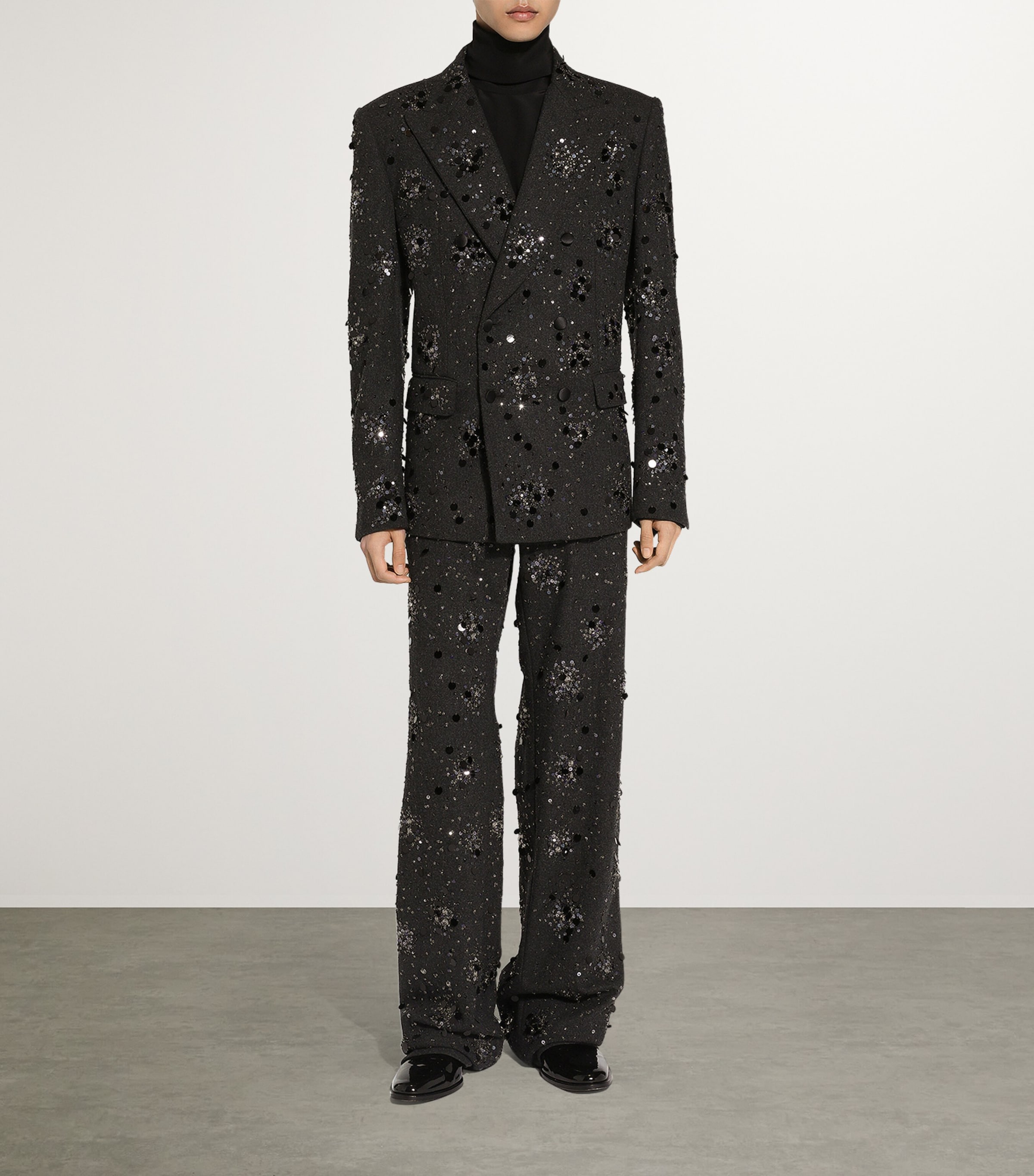 Silk High-Neck Shirt N0000-BLACK Image 3